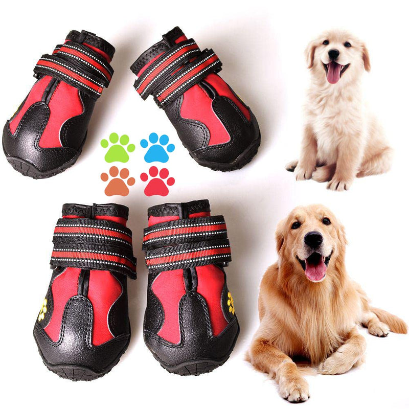 CovertSafe& Dog Boots for Dogs Non-Slip, Waterproof Dog Booties for Outdoor, Dog Shoes for Medium to Large Dogs 4Pcs Size 1: （2.3''x1.6'')(L*W) for 10-23 lbs Red - BeesActive Australia