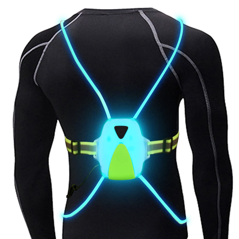 Ni-SHEN LED Reflective Running Vest with Front Light,Running Lights for Runners,Safety Vest for Men/Women Running,Cycling or Walking, High Visibility Warning LED Lights with Adjustable Elastic Belt - BeesActive Australia