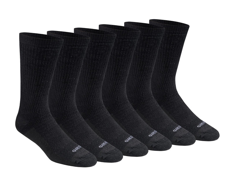 Dickies Men's Dri-Tech Moisture Control Max Full Cushion Crew Socks Multi-Pack Shoe Size: 6-12 3.0 Full Cushion Solid Black (6 Pairs) - BeesActive Australia