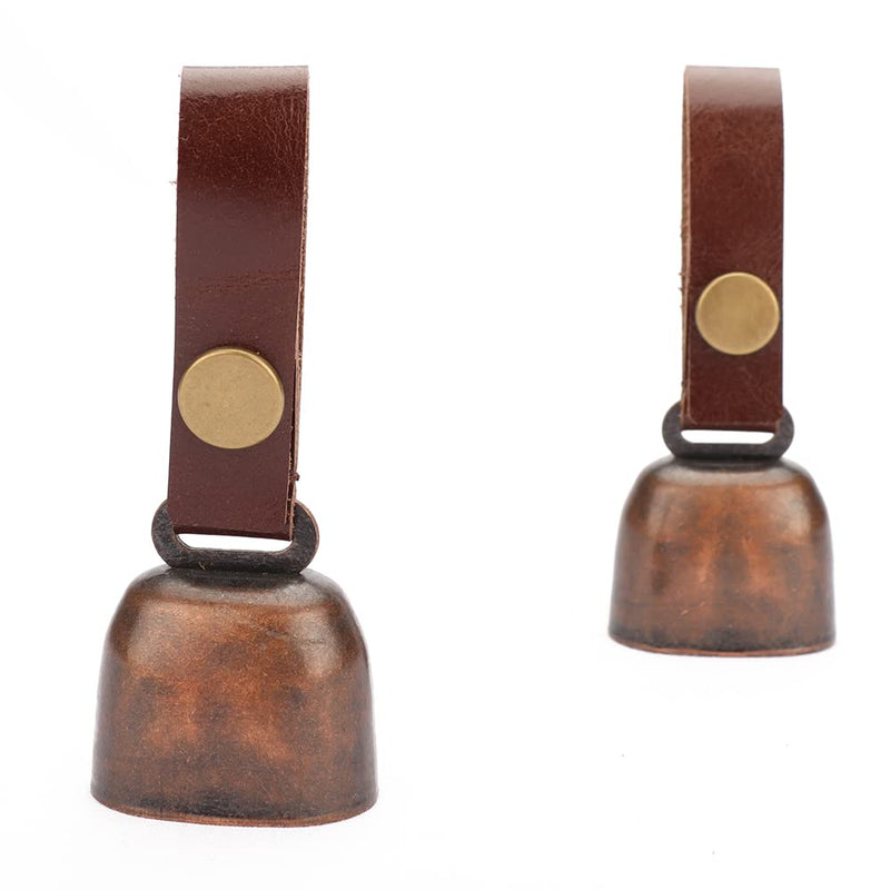 Dog Collar Bell Pet Bells Tracker Noise Maker Anti-theft Bell with Leather Button Strap and Pet Anti- Lost Silver Pendant ID Tags (2Sets) - BeesActive Australia