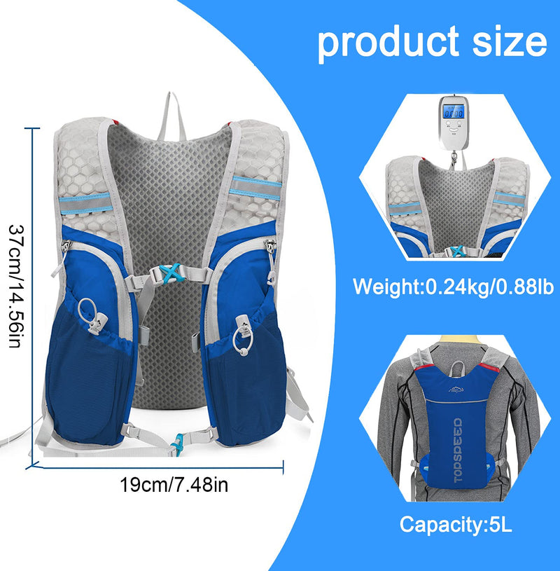 INOXTO Running Hydration Vest Backpack,Lightweight Water Running Vest with 1.5L Water Bladder Bag Daypack for Hiking Trail Running Cycling Race Marathon for Women Men Kids Blue red - BeesActive Australia
