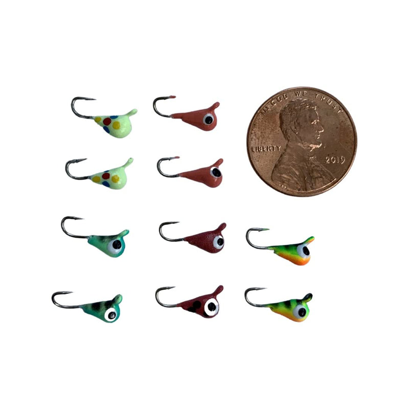 Rick's Jigs Tungsten Teardrop Glow Jig Set of 10 (3mm) - BeesActive Australia