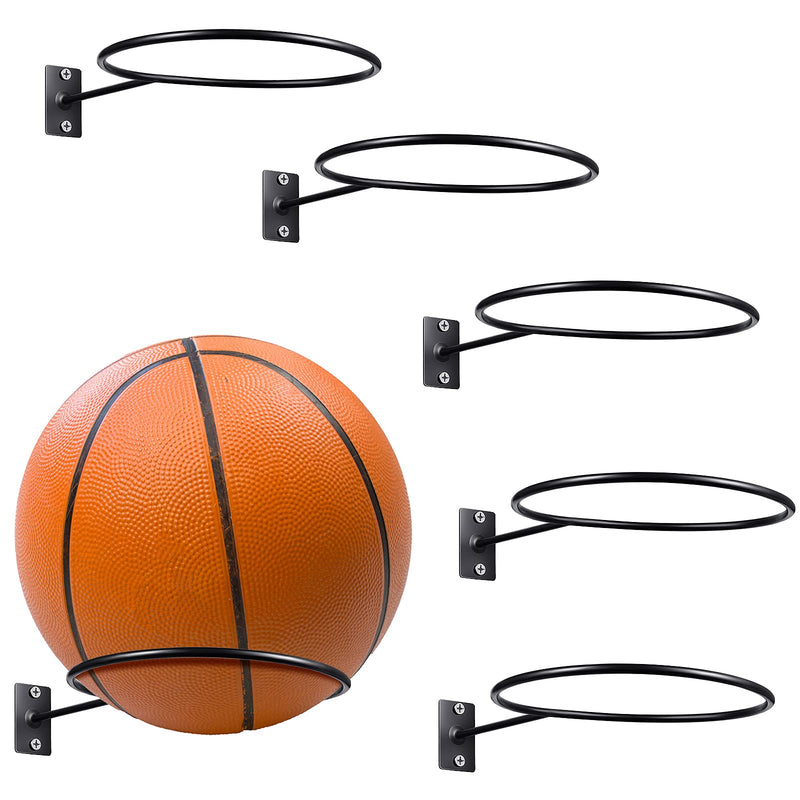Threan Mounted Ball Wall Storage Display Ball Storage Universal Ball Rack Metal Ball Holder Black Ball Rack Holder for Basketball Football Volleyball Soccer Storage Display 6 - BeesActive Australia