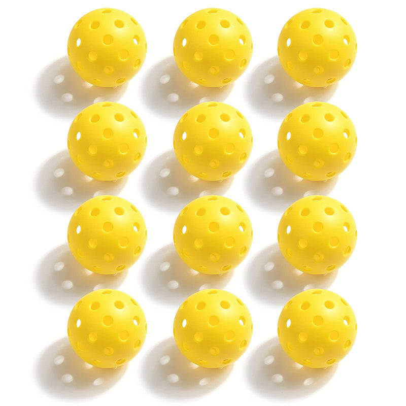 Pickleball, Geekman Premium 40 Holes Pickleball Balls for Outdoor Sport, USAPA Standard for Pickleball Sport, True Flight, Highly Durable and Consistent Bounce 12 Pack Yellow - BeesActive Australia