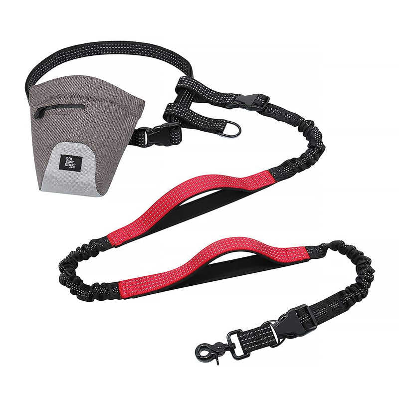The Buddy System Reflective Leash System, Dual Hand-held and Hands Free Dog Leash for Walking, Running, Jogging and Training Service Dogs, Adjustable Belt Waist, One Size Running Leash with Pouch - BeesActive Australia