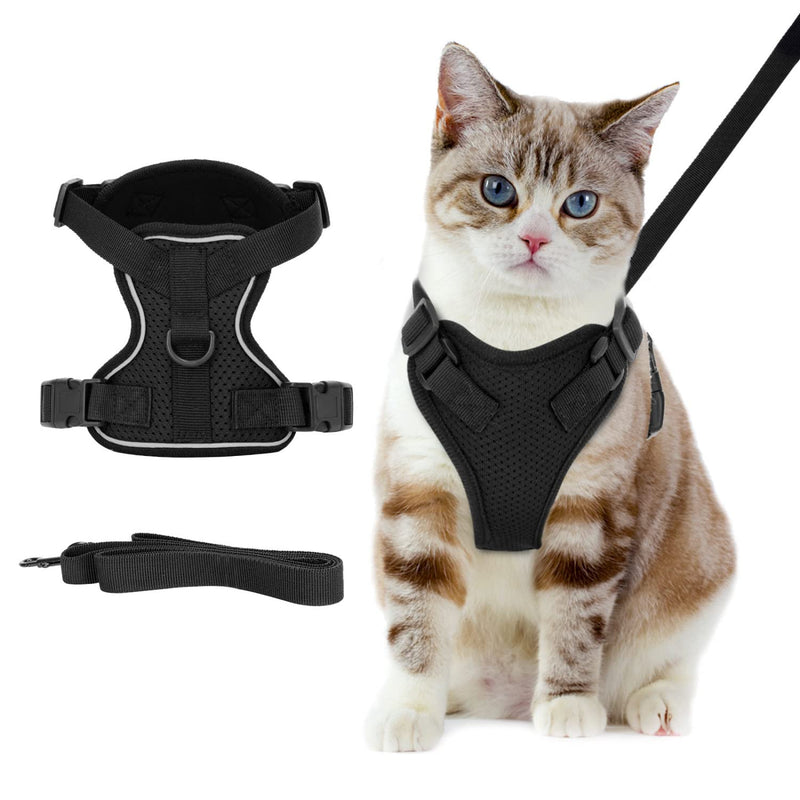 Cat Harness and Leash, Nobleza Reflective Adjustable Vest Harness with Soft Breathable Air Mesh, No Pull Walking Escape Proof Harness and Leash Set for Growing Kittens, Cats, Puppies Medium - BeesActive Australia
