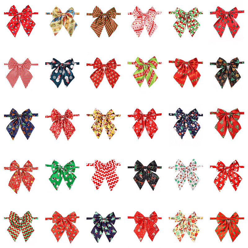 Segarty Dog Neck Bow Ties Assorted Pattern Adjustable Pet Collar Bowtie for Medium Large Dog Bowknot Costumes Grooming Accessories Photography Christmas Festival Party Pet Style Gift - BeesActive Australia