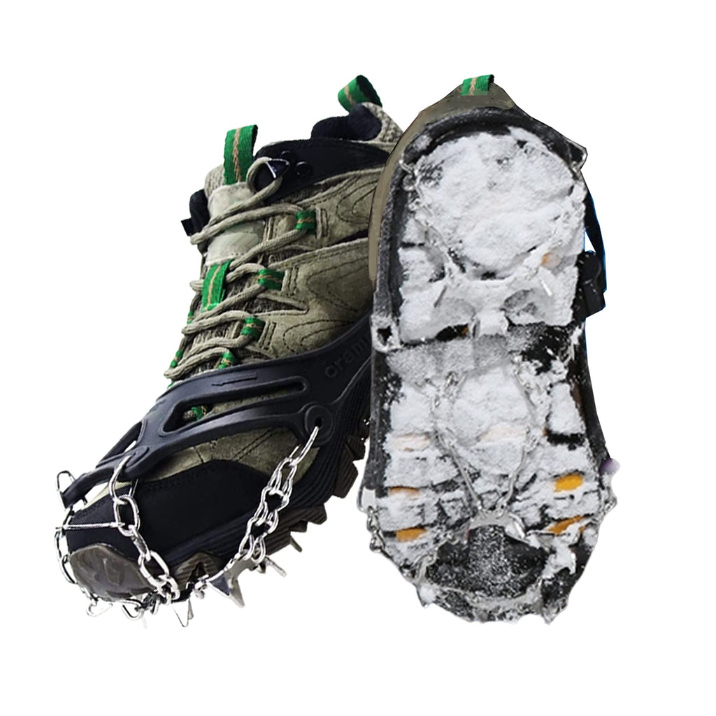 Upgraded Crampons for Shoes and Boots- Traction Ice Cleats , Snow Grips with Stainless Steel Anti Slip Abrasion Resistant 23 Spikes for Hiking, Fishing, Climbing, Mountaineering Size XL… - BeesActive Australia