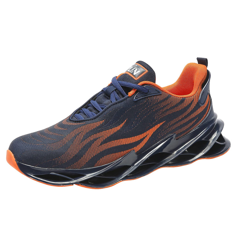 Azooken Mens Sports Footwear Tennis Breathable Jogging Lightweight Shoes 9.5 Orange/2 - BeesActive Australia