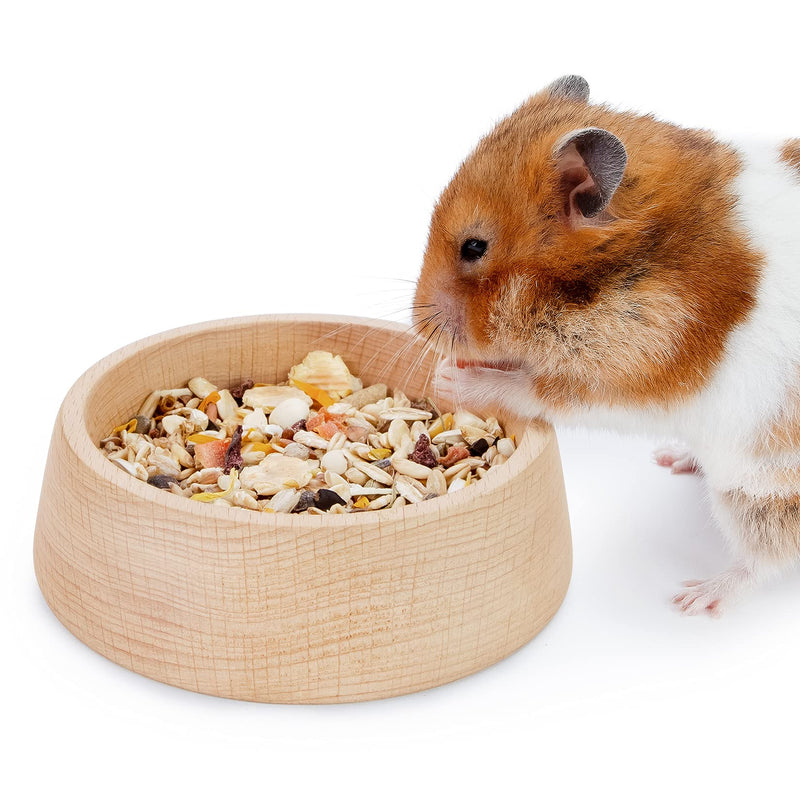 Niteangel Wooden Hamster Feeding Bowl - Small Animal Food Dish for Dwarf Syrian Hamsters Gerbils Mice Degus or Other Similar-Sized Small Pets Hammy Pattern For Syrian - BeesActive Australia