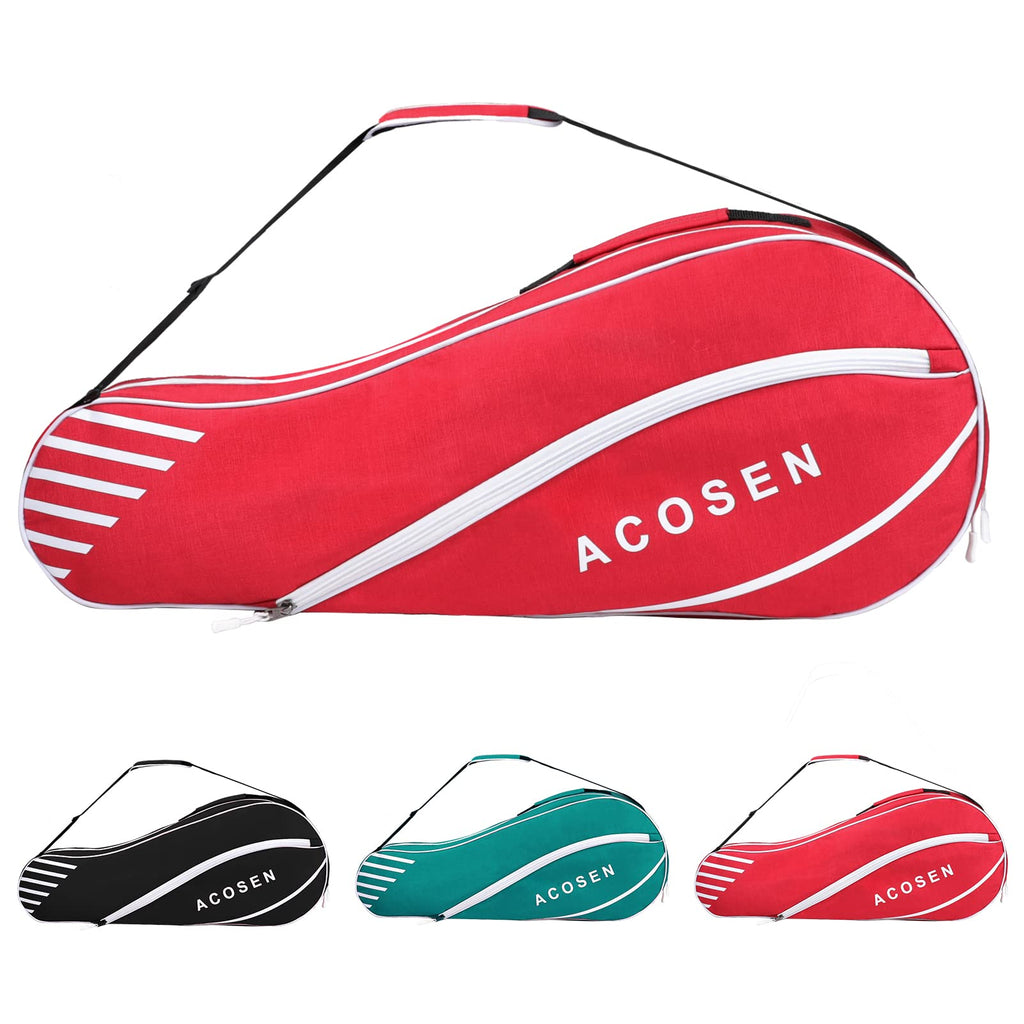 ACOSEN 3 Racquet Tennis Bag - Lightweight Tennis Bags for Women and Men, Tennis Racquet Cover Bag with Protective Pad for Professional or Beginner Tennis Players Red - BeesActive Australia