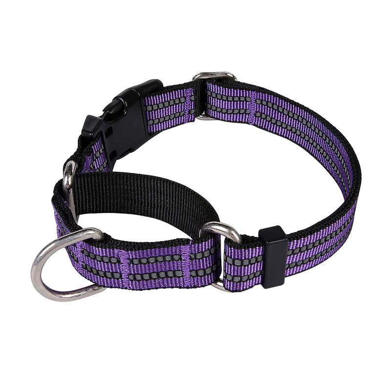 JOYEEIIOO Martingale Dog Collar, Adjustable Nylon Reflective Collar with Quick Release Buckle. Tightens When Dog Pull, Prevents Slipping Out-Helps with Strong pullers-Increase Control… PURPLE Large - BeesActive Australia
