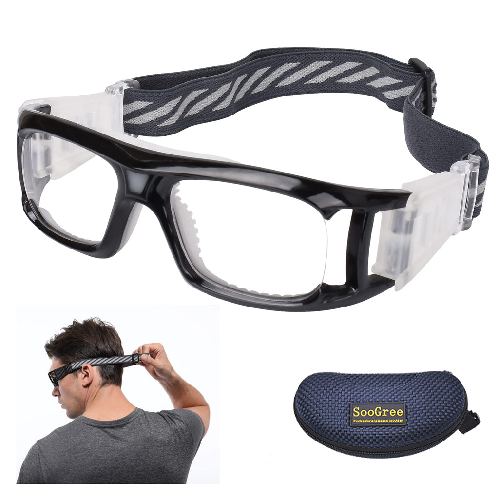 Sports Goggles Glasses Protective Safety Basketball Football Sport Glasses Men Anti Fog Shock Collision Adjustable Glasses Black - BeesActive Australia