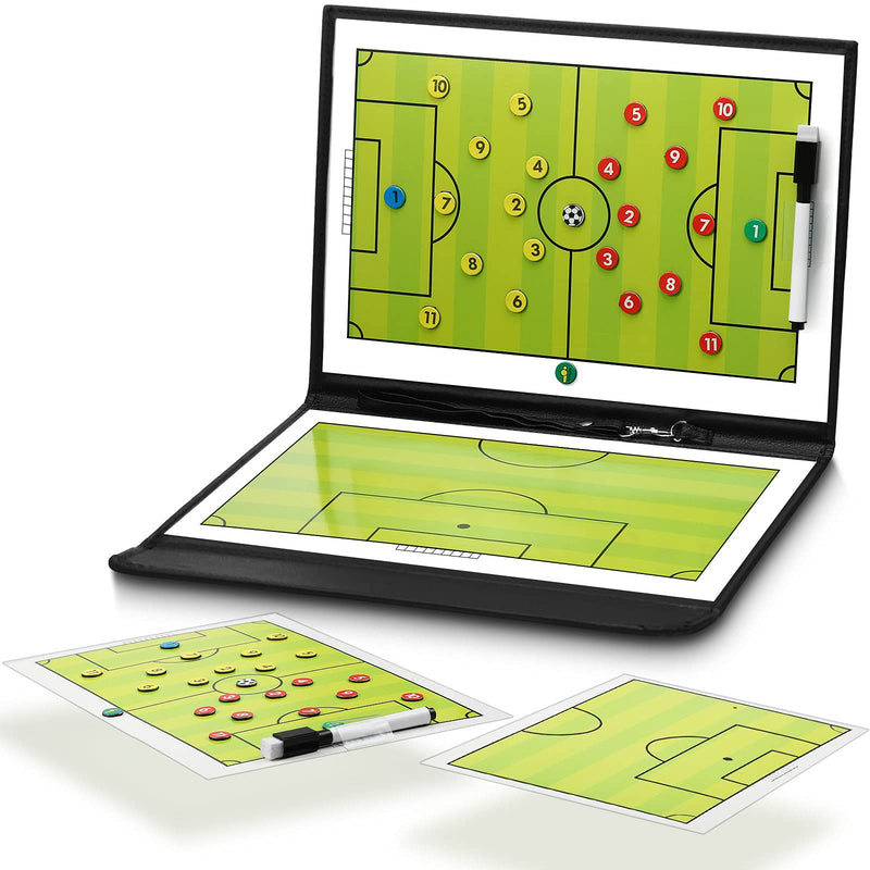 Football Magnetic Clipboard Soccer Coaching Board Foldable Soccer Clipboard Tactical Soccer Board with Dry Erase, Marker Pen for 2 Team Game Volleyball Baseball Ice Hockey - BeesActive Australia