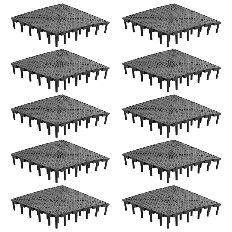 Balacoo Fish Tank Bottom Filter Plate, Aquarium Sand Gravel Filter Board PVC Splicing Aquarium Accessory Black 10pcs - BeesActive Australia