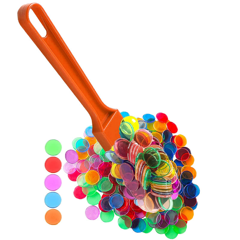 Dacefloy Magnetic Bingo Wand with 100 Metal Ringed Chips for Counting School/Game Chips Plastic Markers Orange - BeesActive Australia