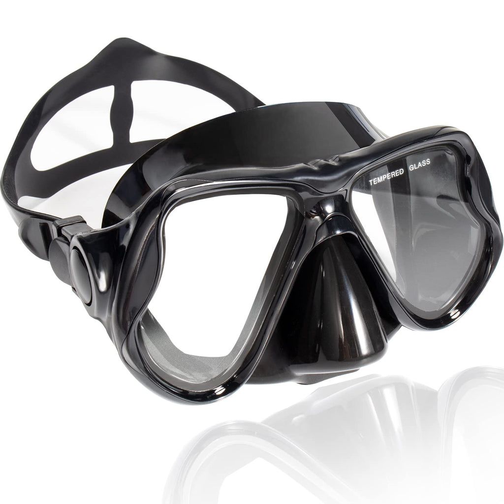 Keary Swimming Goggles Snorkel Diving Mask for Adult Men Women Youth, Anti-Fog 180°Clear View Swim Goggles with Nose Cover Black - BeesActive Australia