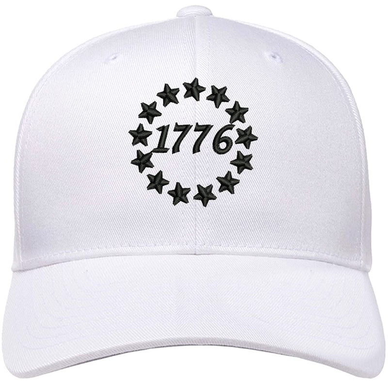 1776 hat Embroidered Baseball Cap 13 Stars Betsy Ross Flag dad hat Unisex Fit with Metal Buckle Back White-1776 - BeesActive Australia