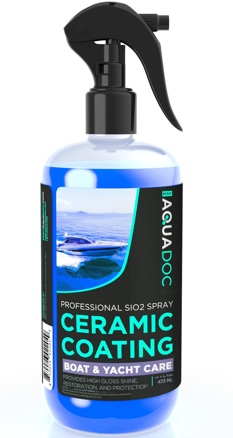 Boat Cleaner Wax - Ceramic Sio2 Sealant & Boat Ceramic Coating Spray, Exterior Boat Cleaner - Water Spot Remover, Boat UV Protectant Spray & Marine Wax for Boats to get a Glossy Shine - AquaDoc 16oz - BeesActive Australia