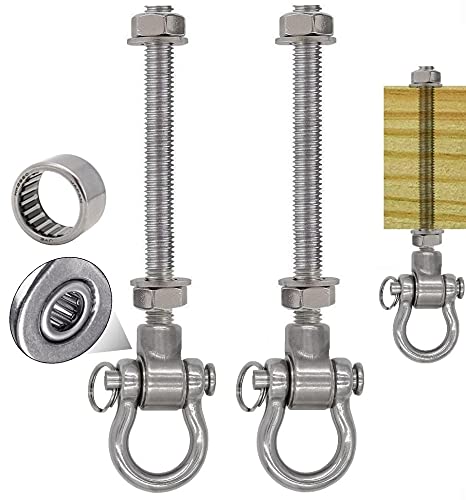 Dakzhou 2 Permanent Anti-Rust Heavy-Duty Bearing Swing Hanger Mute (10mm) 180° Swing, 1500 lb, sandbag Yoga Swing Hammock Chair - BeesActive Australia