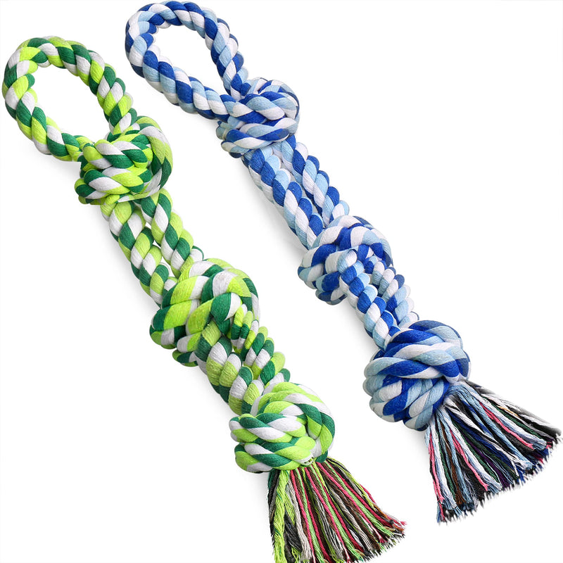 UPSKY Dog Rope Toys 2 Nearly Indestructible Dog Toys, Dog Toy for Medium to Large Breed, Dental Cleaning Chew Toys, Dog Tug Toy for Boredom, Dog Grinding Teeth, Dog Rope Toy for Aggressive Chewers - BeesActive Australia