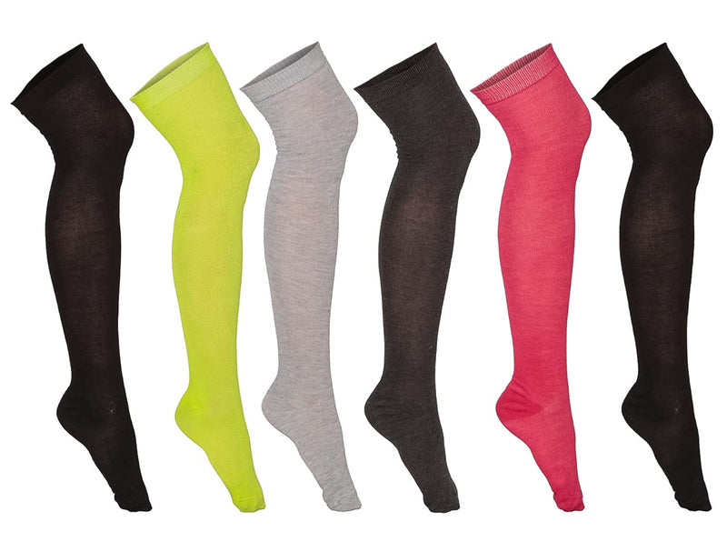 Isadora Paccini Women's Over The Knee Socks 6 Pairs Colorful (B) - BeesActive Australia