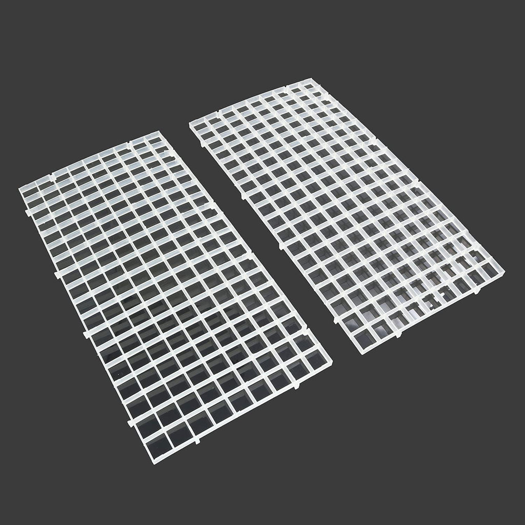 RLECS 2pcs 30cm x 15cm Plastic Grid Divider Tray Egg Crate Louvre Aquarium Fish Tank Bottom Isolation, White - BeesActive Australia