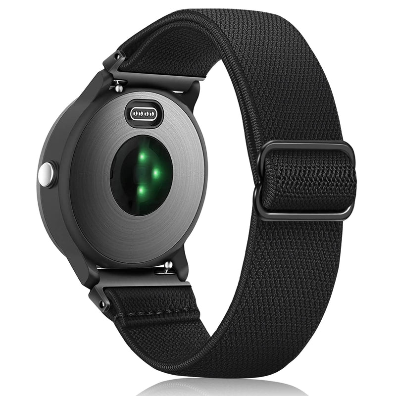 Fintie Elastic Band Compatible with Garmin Vivoactive 3/Garmin Venu Sq, 20mm Soft Nylon Stretchy Band Replacement Strap Compatible with Garmin Vivoactive 3 Music/Forerunner 245 Music/Forerunner 265 Music Smartwatch Black - BeesActive Australia