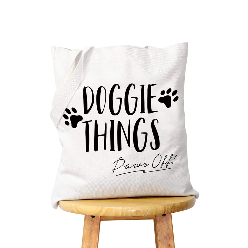 WCGXKO Dog Lover Gift Doggie Things Paws Off Cute Doggie Things Tote Bag Dog Toys Tote Bag (Doggie Things2) Doggie Things2 - BeesActive Australia