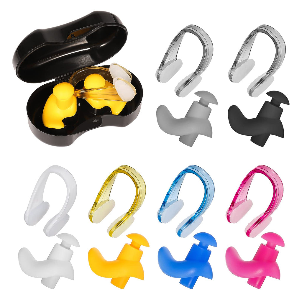 SAVITA 6 Set Swimming Earplugs and Nose Clip Set Reusable Convenient Waterproof Ear Nose Ear Protector for Showering Bathing Surfing Snorkeling Other Water Sports - BeesActive Australia