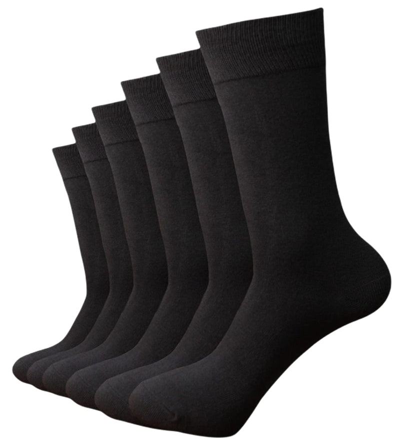 Adabella Mens Premium Bamboo Crew Socks 6 Pairs - Athletic Moisture Wicking Lightweight Seamless Thin Soft Comfortable Socks Black - BeesActive Australia