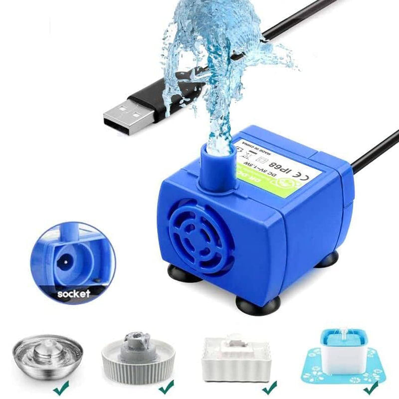 Carcent Cat Water Fountain Pump,Pet Water Fountain Replacement Pump Compatible with 360°Stainless Steel and Ceramic Cat Drinking Fountain (No Adapter) - BeesActive Australia