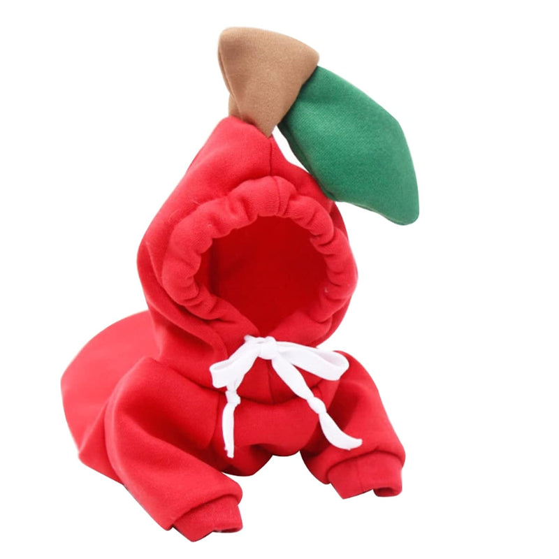 Pet Clothes Dogs Hoodie Sweatshirt - Fruit Shape Cold Weather Clothes Costume Outfit for Puppy Cats Small MediumDog Red Apple Medium - BeesActive Australia