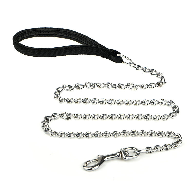 Heavy Duty Dog Leash,4FT/6FT Metal Dog Leash Dog Chain with Comfortable Handle for Medium & Large Size Dogs , Improved Dog Safety & Comfort ，Attaches to Pet Collar（Black Black4FT - BeesActive Australia