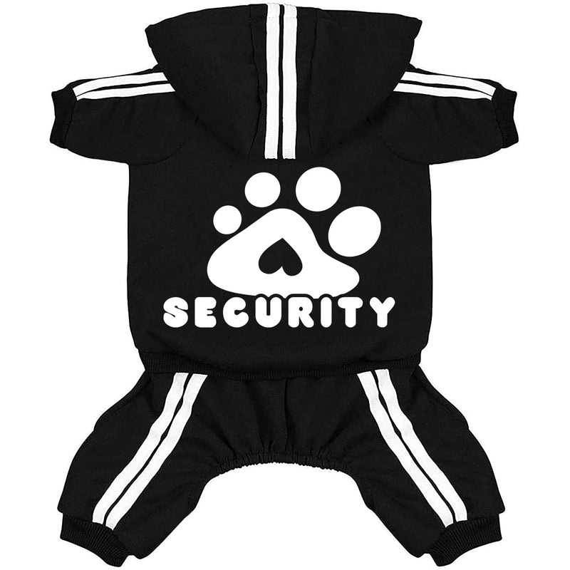 Otunrues Dog Hoodie, Dog Clothes Sweater 4 Legs Dog Jumpsuit Fleece Sweatshirt Security Patterns Dog Outfit Dog Winter Clothes Cotton Puppy Hoodies for Small Medium Large Dogs Cats Apparel Black - BeesActive Australia