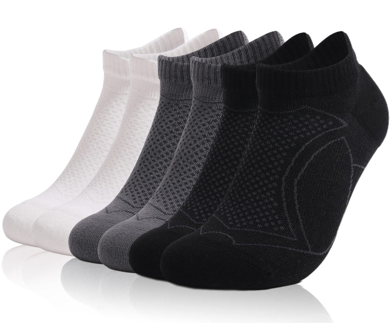L04AYABY Mens Socks Athletic Low Cut Ankle Socks Compression Socks for Men Running Cushion 6 Pairs 1 A/6pack1 - BeesActive Australia