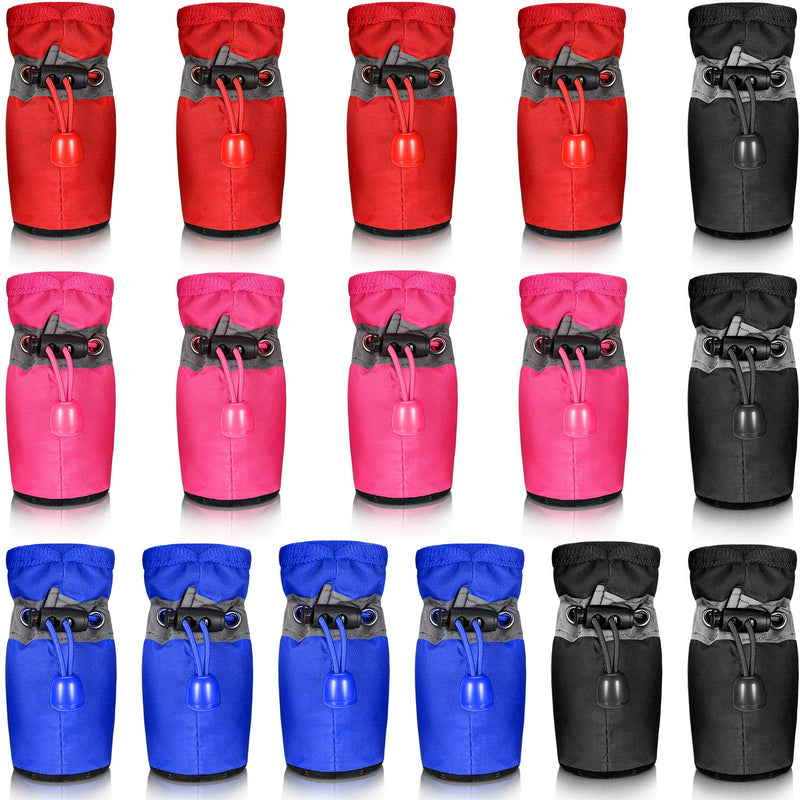 4 Sets Waterproof Dog Shoes Rain Snow Dog Booties Breathable Paw Protector Anti-Slip Dog Sock Shoes Soft Soled Dog Boots with Adjustable Drawstring L: 1.64 x 1.4in (LW) - BeesActive Australia
