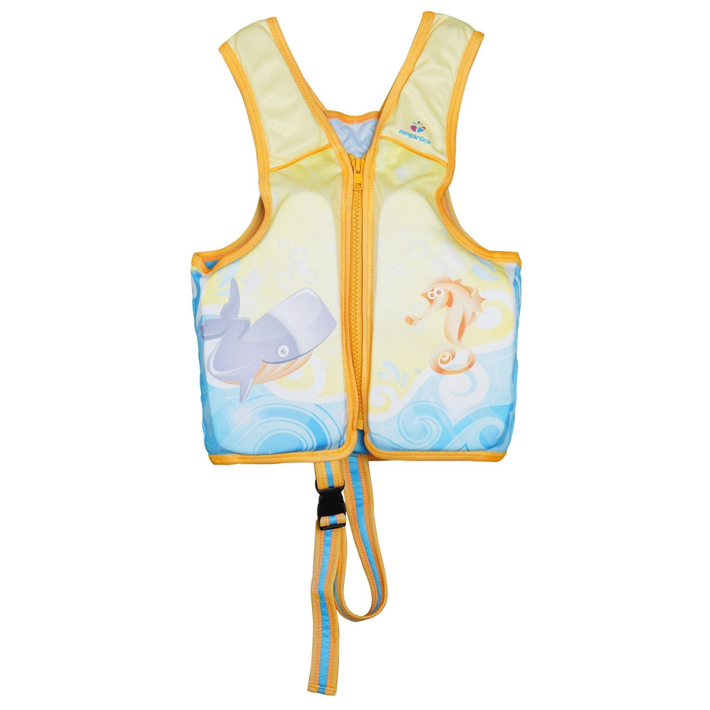 Megartico Kids Swim Vest Float Jacket Swimming Jacket Buoyant Aid Seahorse 5-7 - BeesActive Australia