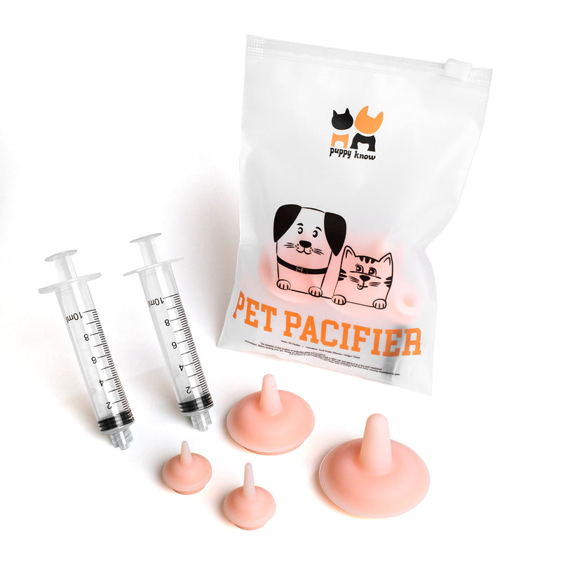 Pet Feeding Nipple for Kitten and Puppy Silicone Feeding Pacifier for Pets and Wildlife - Includes Mini, Original, Medium, Large, Double 1-10ml Oring Syringe - BeesActive Australia