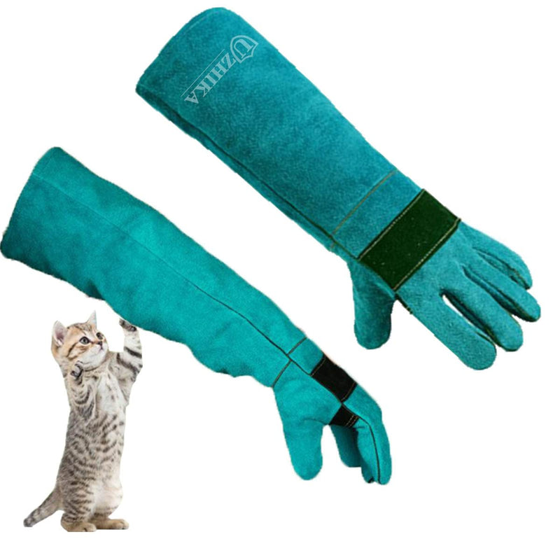 Animal Handling Glove Anti Scratch Protective Gloves for Training Dogs Cat Bird Snake Parrot Lizard Wild Animals Reptiles - Bite Resistant Gloves (Blue) - BeesActive Australia