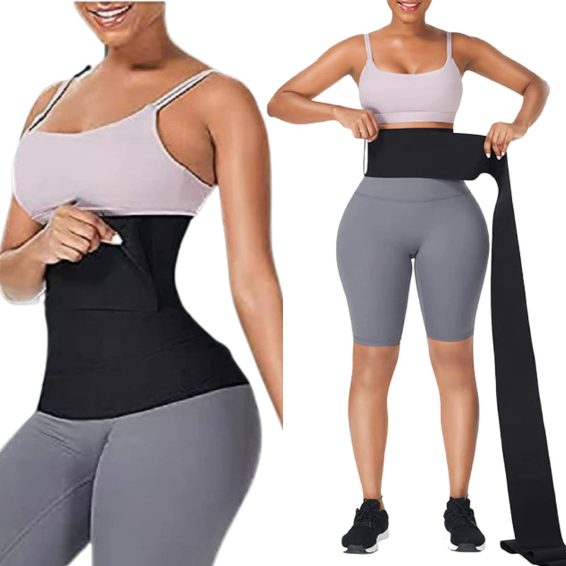 Snatch Me Up Wrap Bandage | Adjust your Snatch Waist Trimmer Tummy Sweat Wraps Belt for Women| Belly Body Shaper Compression Wrap | Gym Accessories Black - BeesActive Australia