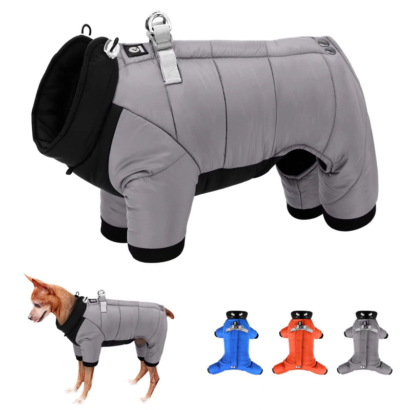 Beirui Waterproof Small Dog Coats for Puppy - Windproof Warm Full Body Coat for Small Dogs - Quality Puppy Winter Clothes Reflective Outdoor Snow Jacket XL:Chest 17",Back 14"(fit 7-14 lbs) Gray - BeesActive Australia
