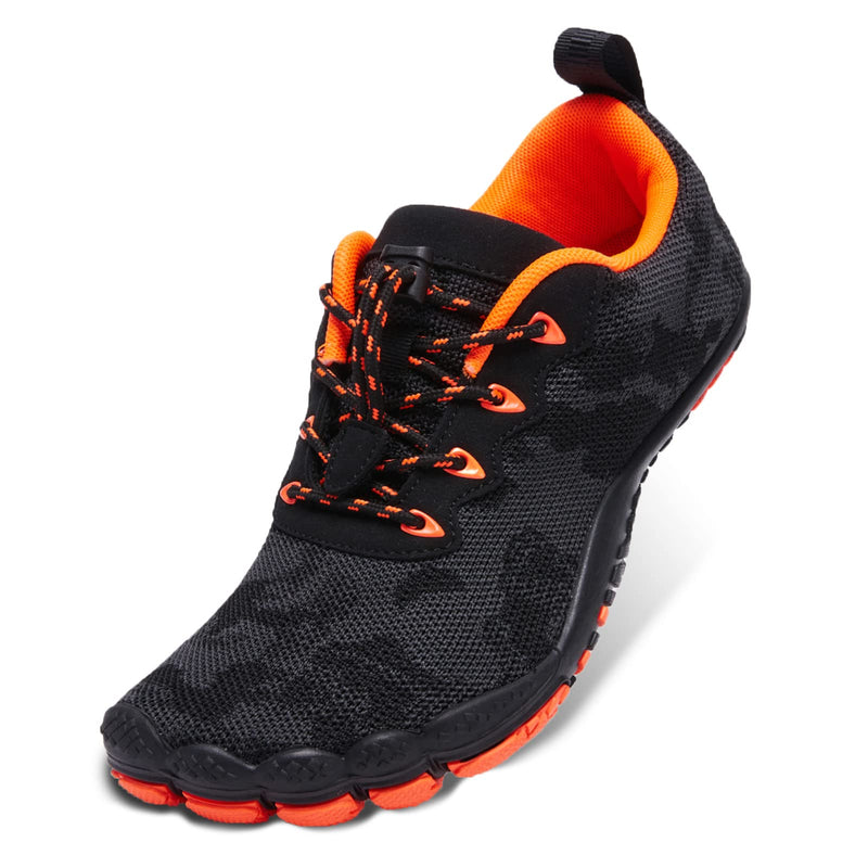 Racqua Mens Womens Trail Running Shoes Minimalist Shoes Arch Support Barefoot Sport Shoes 10 Women/9 Men 0726m-black/Orange - BeesActive Australia