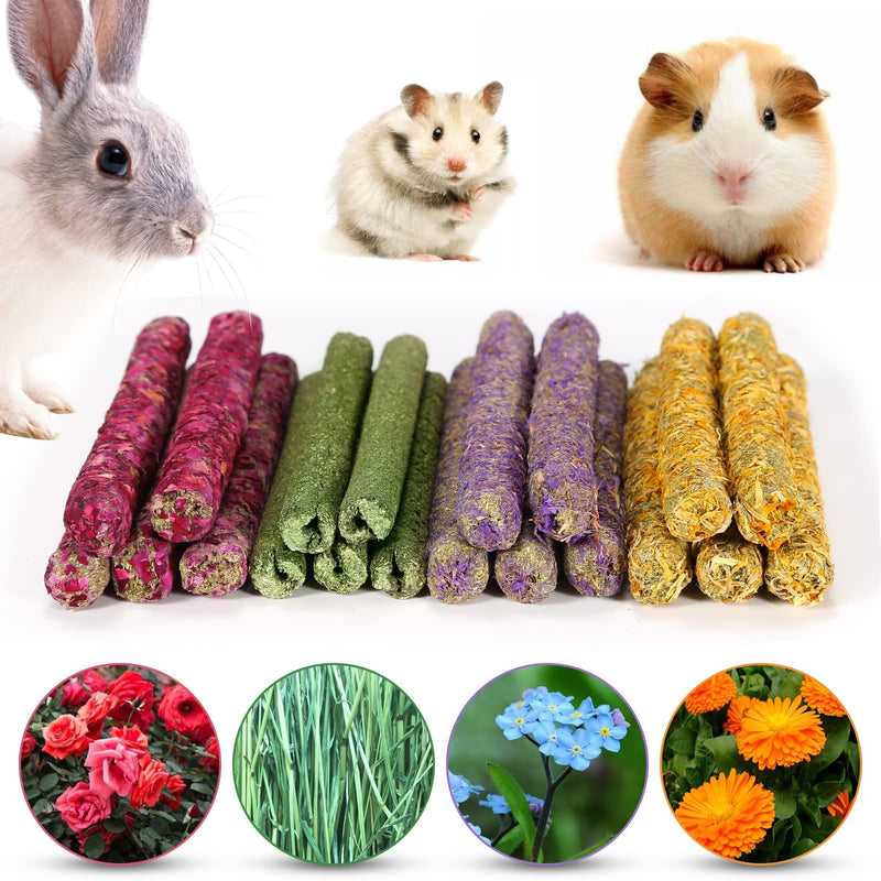 PStarDMoon Rabbit Chew Toys for Teeth, Timothy Grass Carrot Sticks for Guinea Pig Hamster Chinchilla Squirrel Bunny Small Rodent Animals 20 PCS - BeesActive Australia