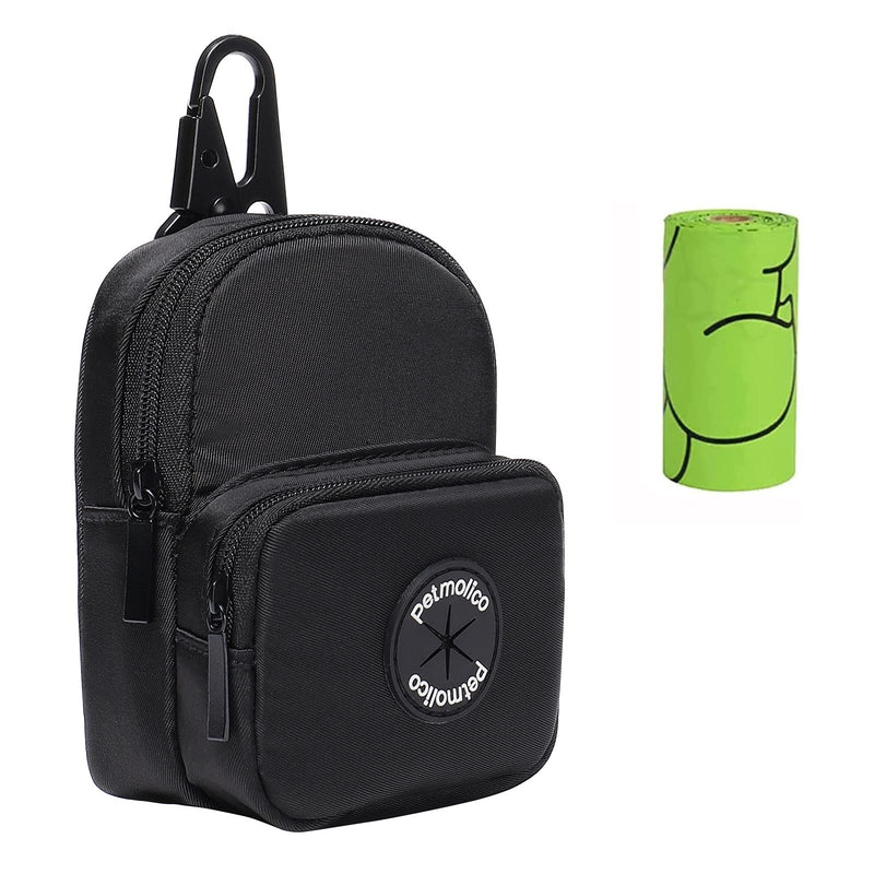 Petmolico Dog Poop Bag Holder Treat Pouch for Dog Leash, Dog Waste Bag Dispenser Treats Storage Holder Training Pouch with Clip Black - BeesActive Australia