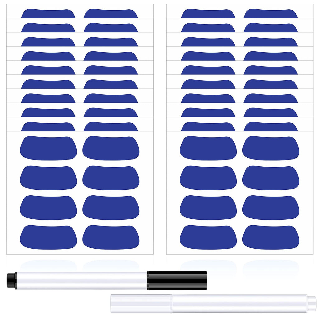 160 Pieces Sports Eye Black Stickers for Kids Football Eye Black Lettering Softball Baseball Face Stickers Lacrosse Fans Eye Strips with 2 Pencils for Party Game Sport Supplies (Blue) Blue - BeesActive Australia