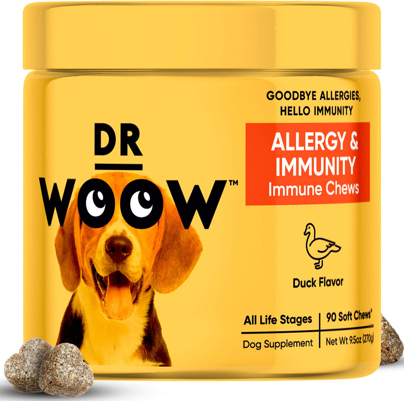 Dr Woow Immunity Allergy Chews for Dogs Itching, Dog Allergy Chews for Allergy Relief & Itch Relief, Duck Flavor Allergy Dog Chews, Dog Itchy Skin Treatment Supplements, Anti Itch, Probiotic for Dogs - BeesActive Australia