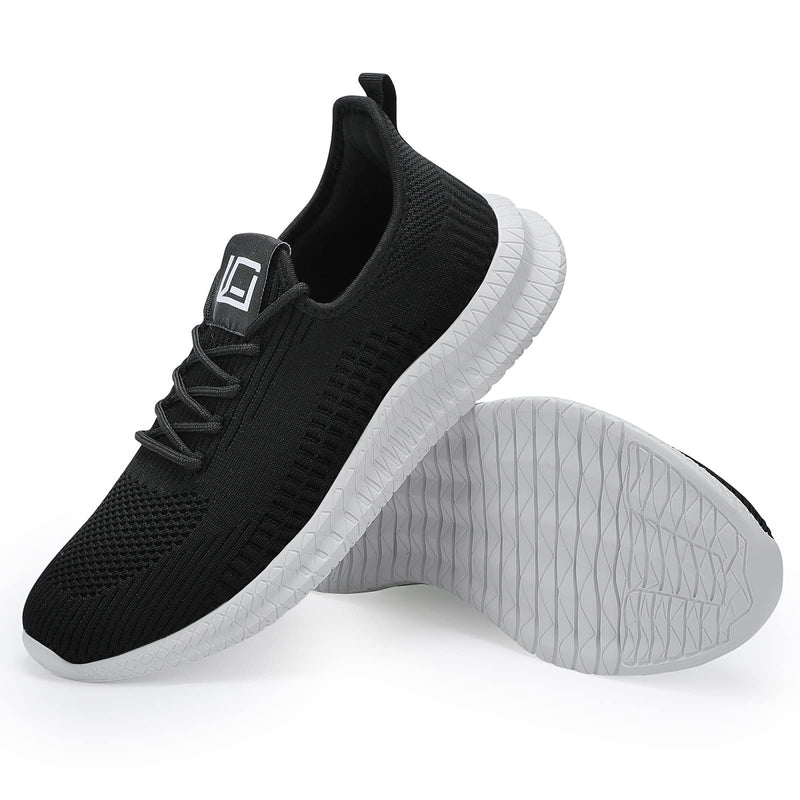 LCGJR Men's Running Shoes Ultra Lightweight Breathable Comfortable Walking Shoes Casual Fashion Sneakers Mesh Workout Shoes 12 Black - BeesActive Australia