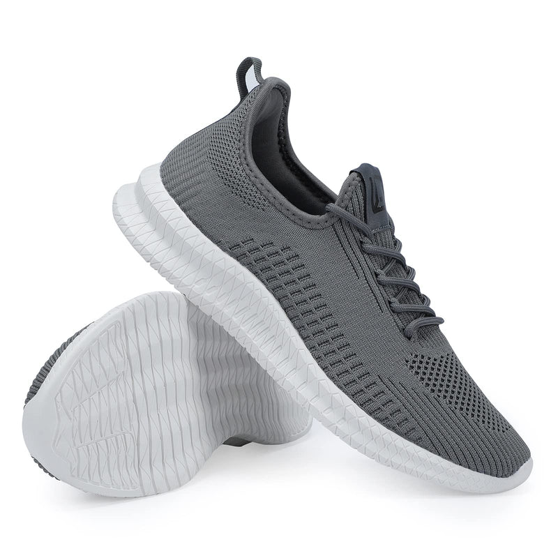 LCGJR Men's Running Shoes Ultra Lightweight Breathable Comfortable Walking Shoes Casual Fashion Sneakers Mesh Workout Shoes 7 Grey - BeesActive Australia