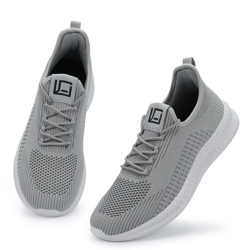 LCGJR Men's Running Shoes Ultra Lightweight Breathable Comfortable Walking Shoes Casual Fashion Sneakers Mesh Workout Shoes 11 Lightgrey - BeesActive Australia